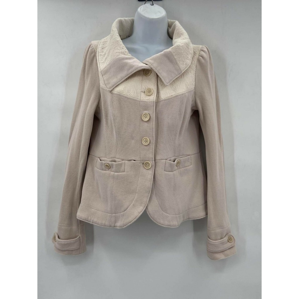 Vintage Free People Women's Button Up Sweater Size 12‎ Beige